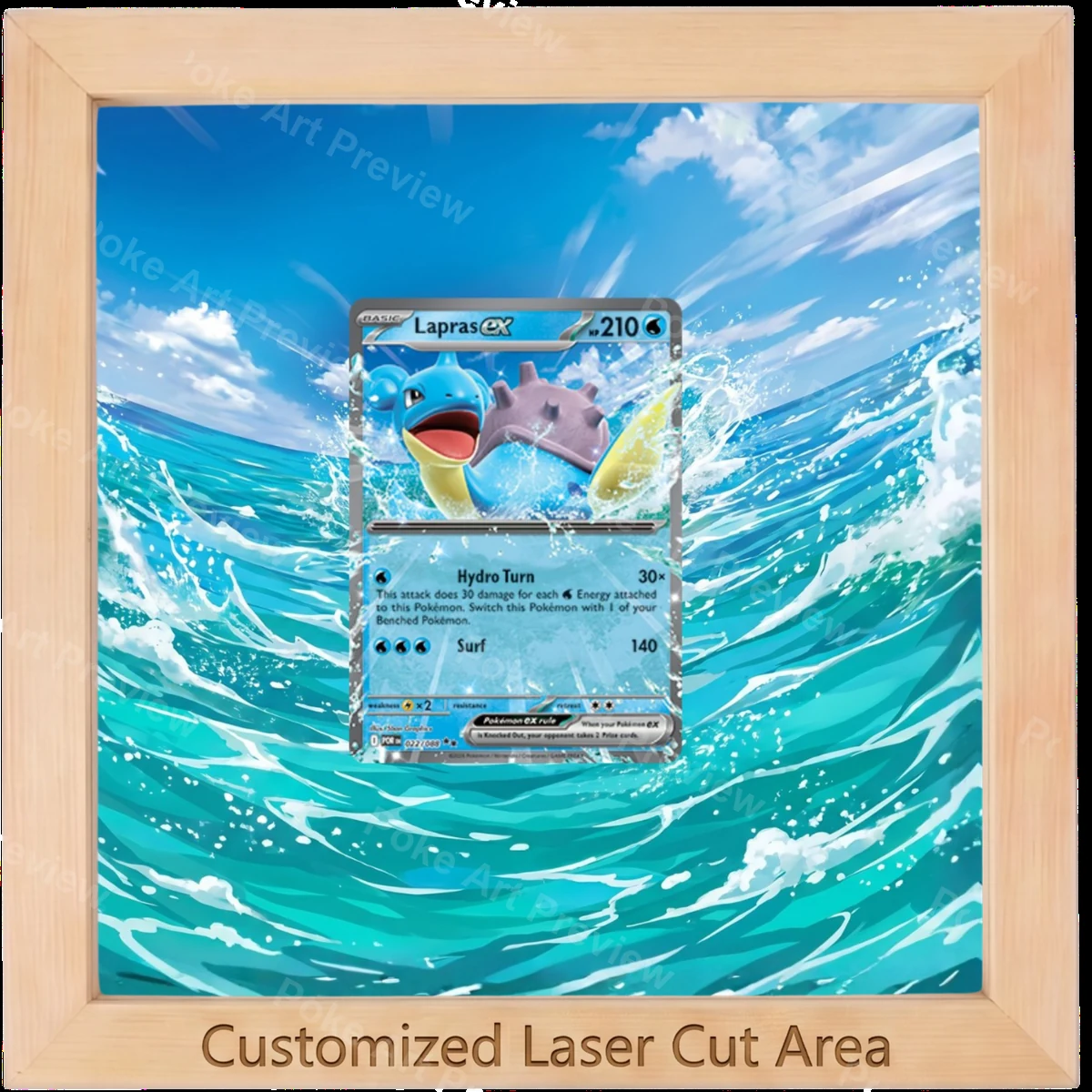 Lapras ex 22/88 Double Rare Pokemon TCG extension art premium collector display view 2