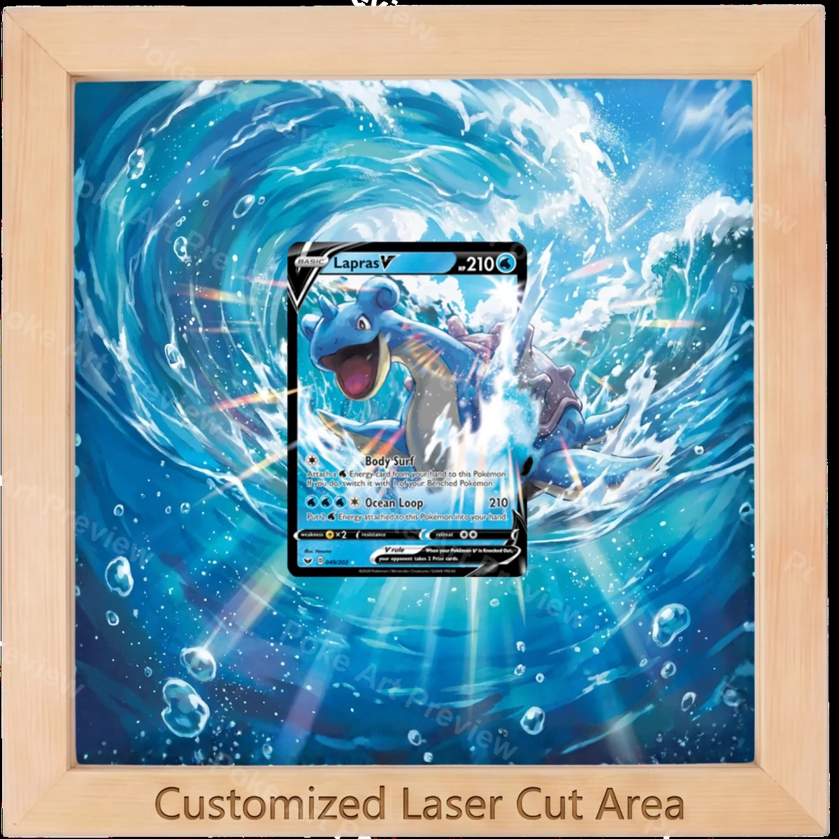 Lapras V 049/202 Swsh01 Sword and Shield Holo Pokemon TCG extension art top loader display view 2