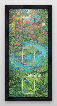 Bulbasaur, Ivysaur and Venusaur ex Scarlet & Violet 151 Pokemon TCG extension art collector display view 4