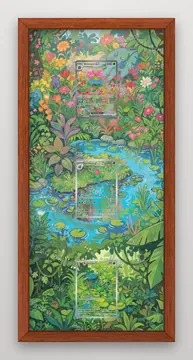 Bulbasaur, Ivysaur and Venusaur ex Scarlet & Violet 151 Pokemon TCG extension art collector display view 2