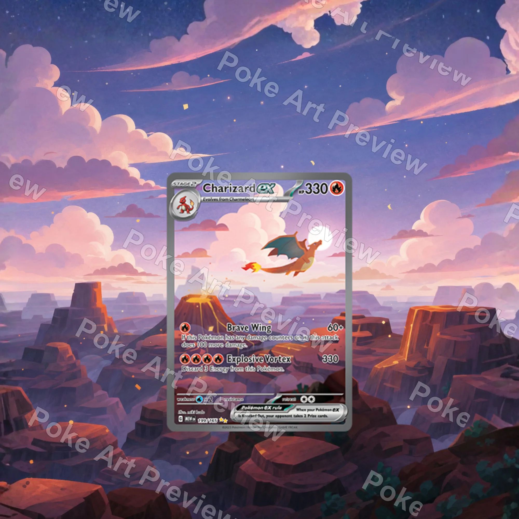 Charizard ex 199/165 SV151 SIR Pokemon TCG extension art collector display