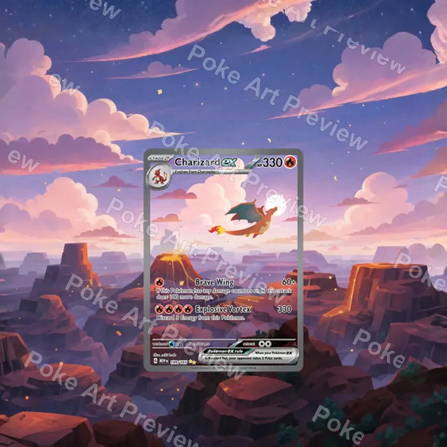 Charizard ex Scarlet & Violet 151 Pokemon TCG extension art collector display