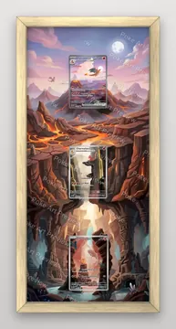 Charmander, Charmeleon and Charizard ex Scarlet & Violet 151 Pokemon TCG extension art collector display view 3