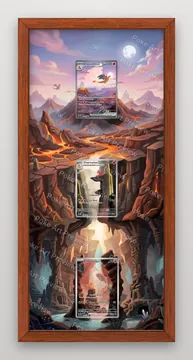Charmander, Charmeleon and Charizard ex Scarlet & Violet 151 Pokemon TCG extension art collector display view 2