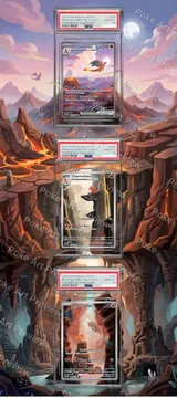 Charmander, Charmeleon and Charizard ex Scarlet & Violet 151 Pokemon TCG extension art collector display view 7