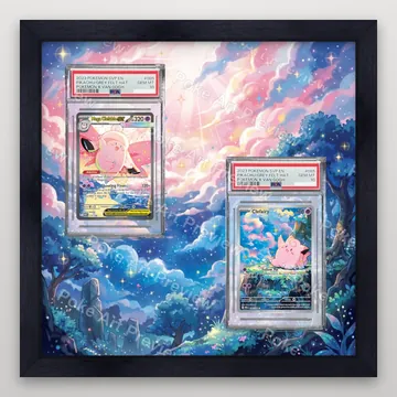 Clefairy Pippi 086/080 and Mega Clefable ex Mega Pixy ex 112/080 Nihil Zero M3 Pokemon TCG extension art collector display view 4