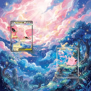 Clefairy Pippi 086/080 and Mega Clefable ex Mega Pixy ex 112/080 Nihil Zero M3 Pokemon TCG extension art collector display view 6