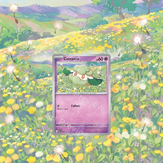 Cottonee SV1P 018 promo Pokemon TCG extension art collector display