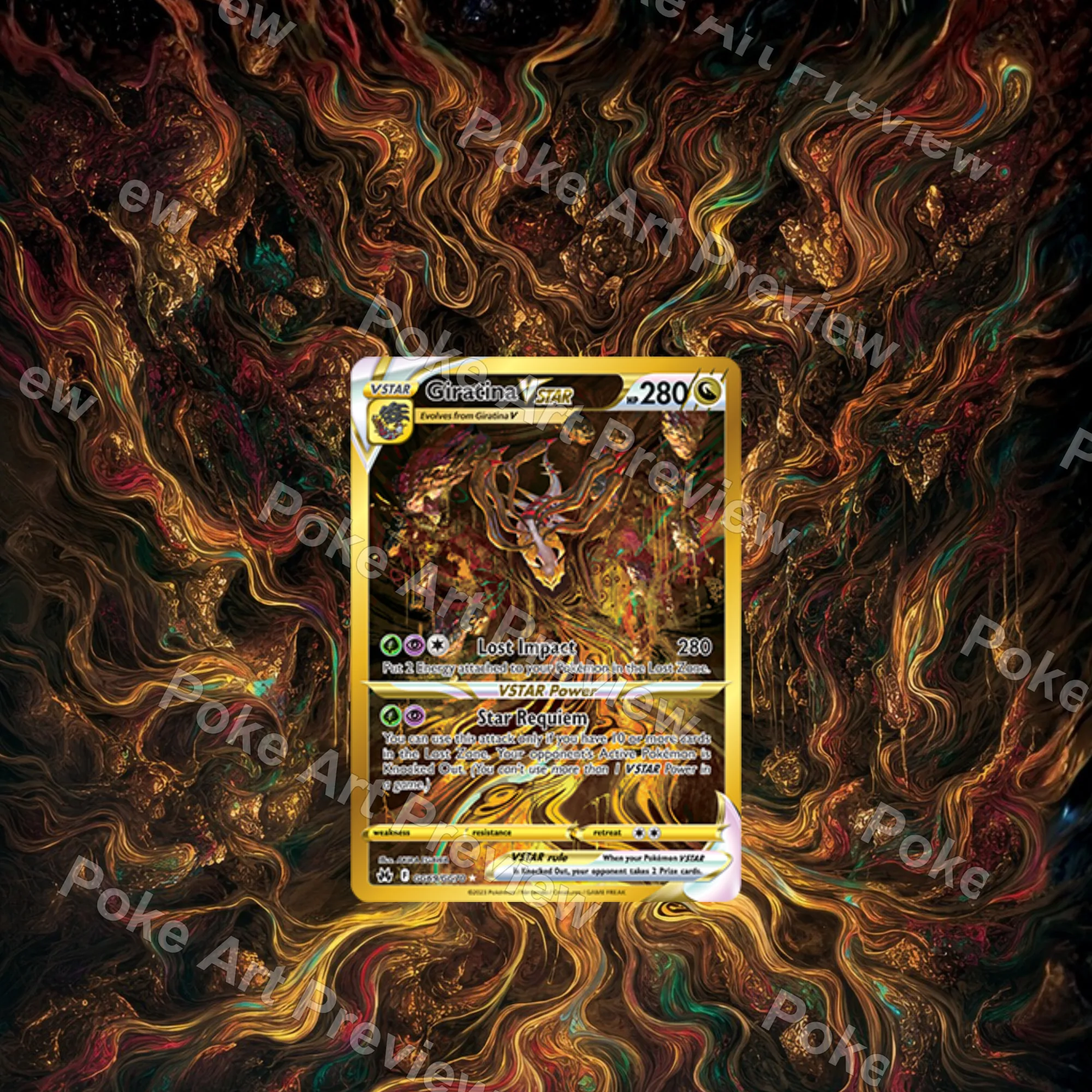 Origin Forme Giratina VSTAR GG69 Crown Zenith Pokemon TCG extension art collector display
