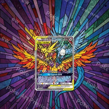 Moltres Zapdos Articuno GX SM210 PSA Hidden Fates Pokemon TCG extension art collector display view 7