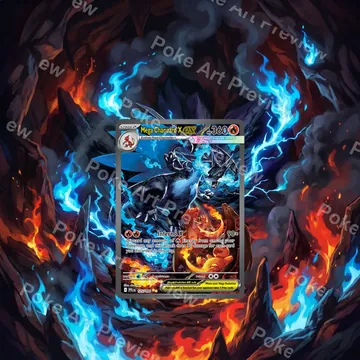 Mega Charizard X ex 109/094 Phantasmal Flames Pokemon TCG extension art collector display view 1