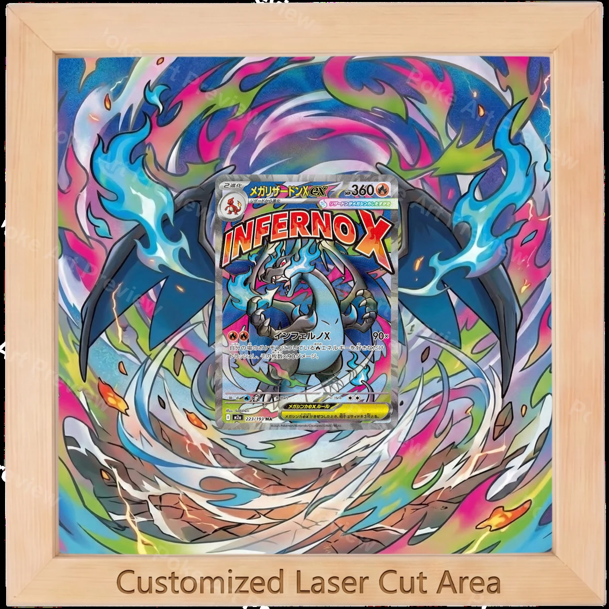 Mega Charizard X ex 223/193 Terastal Festival ex Mega Art Pokemon TCG extension art collector display view 3