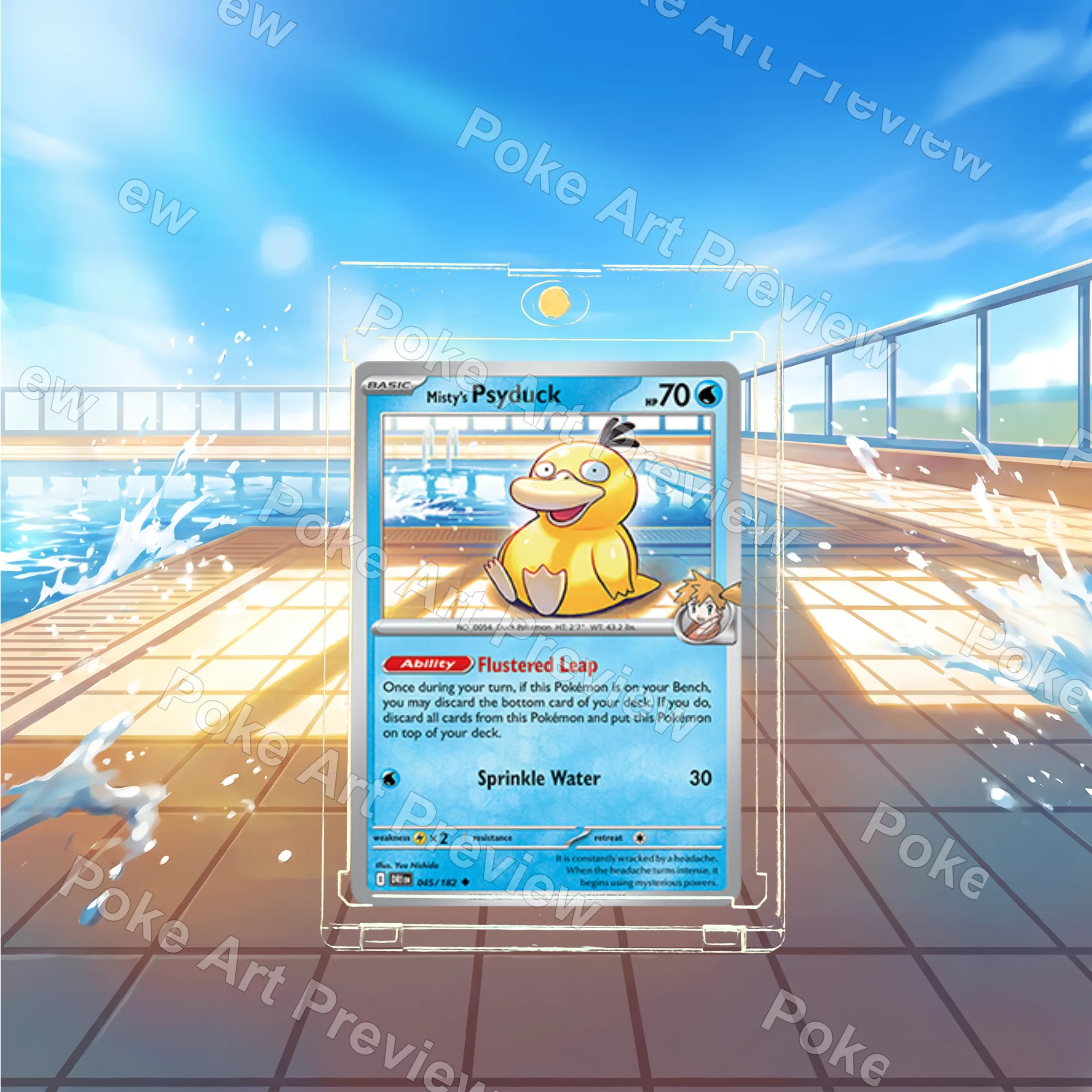 Misty's Psyduck 045/182 Destined Rivals Pokemon TCG extension art collector display