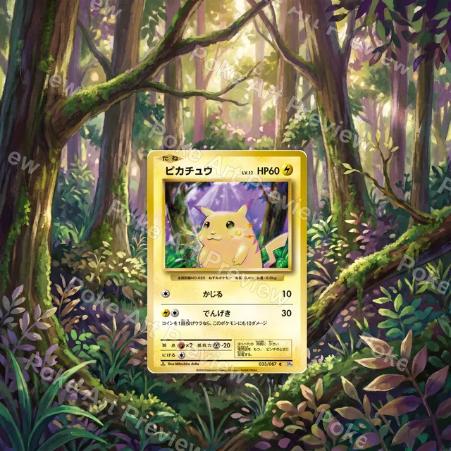 Pikachu 033/087 20th Anniversary Pokemon TCG extension art collector display