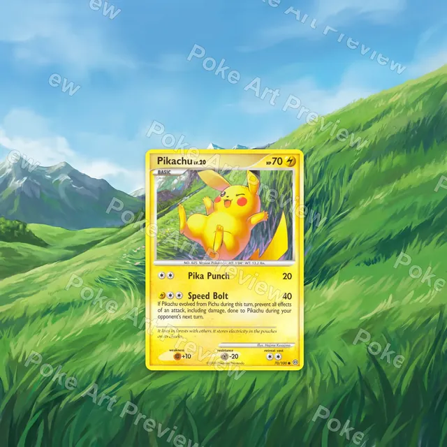 Pikachu 70 Stormfront Pokemon TCG extension art collector display