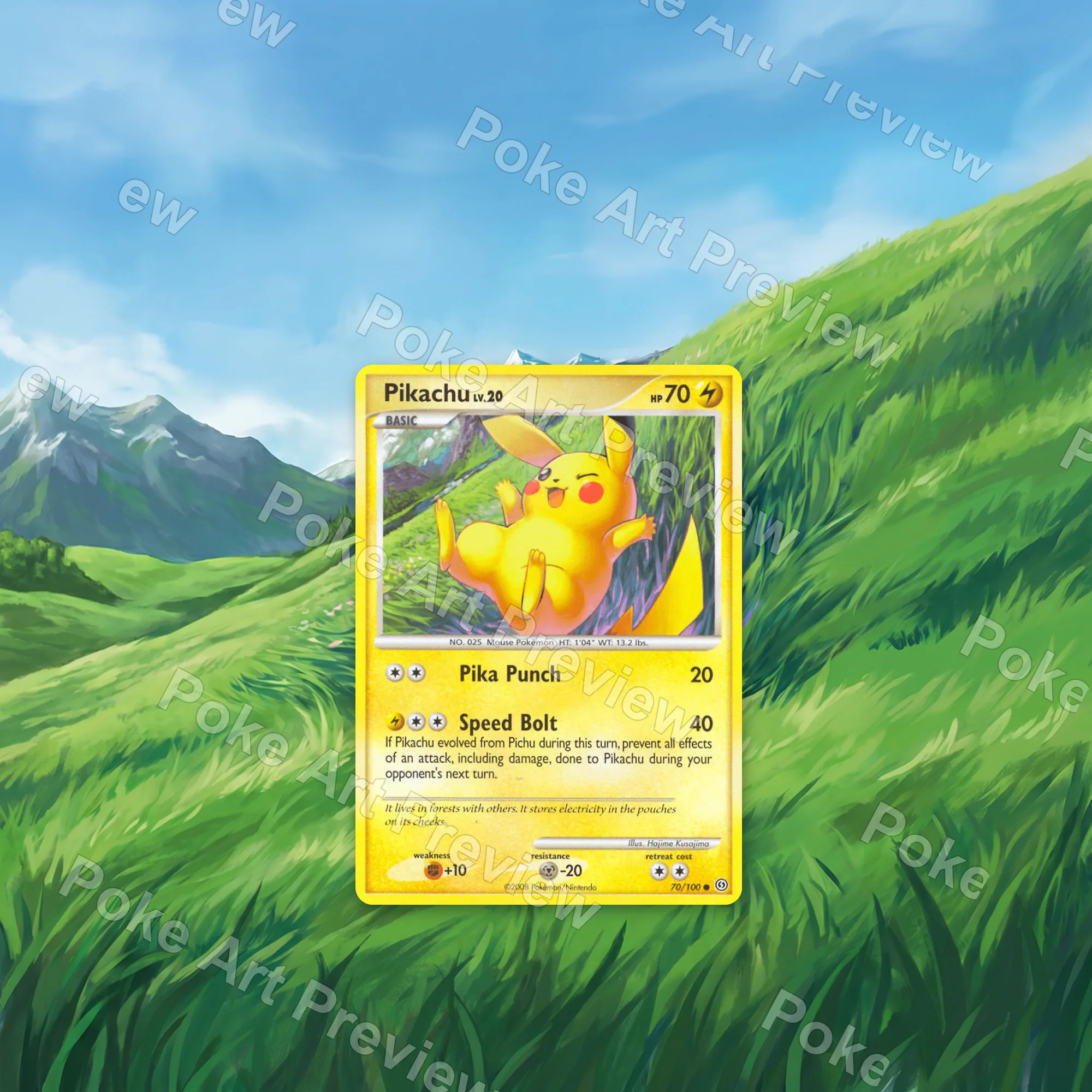 Pikachu 70 Stormfront Pokemon TCG extension art collector display