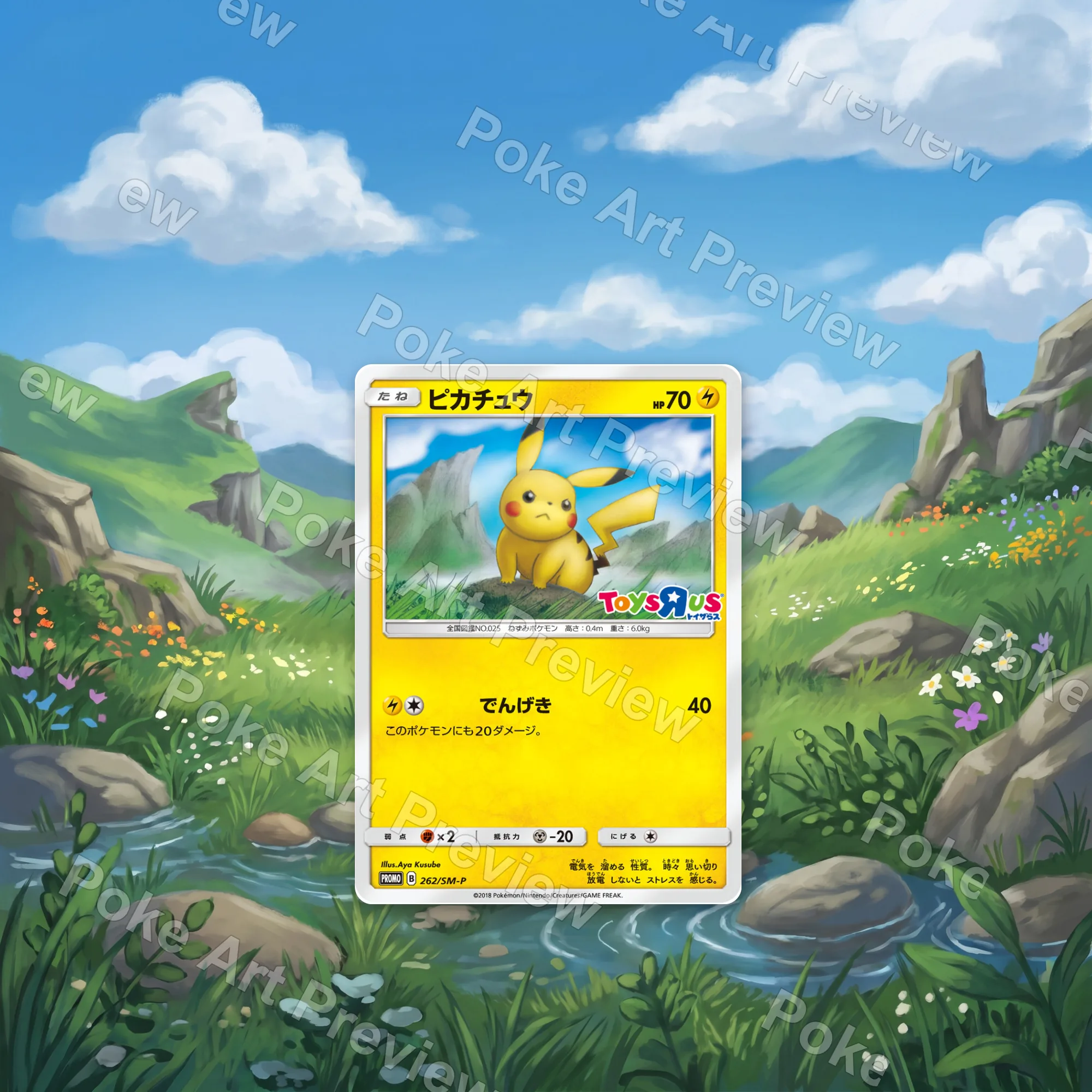Pikachu 262/SM-P SM-P Promo Pokemon TCG extension art collector display