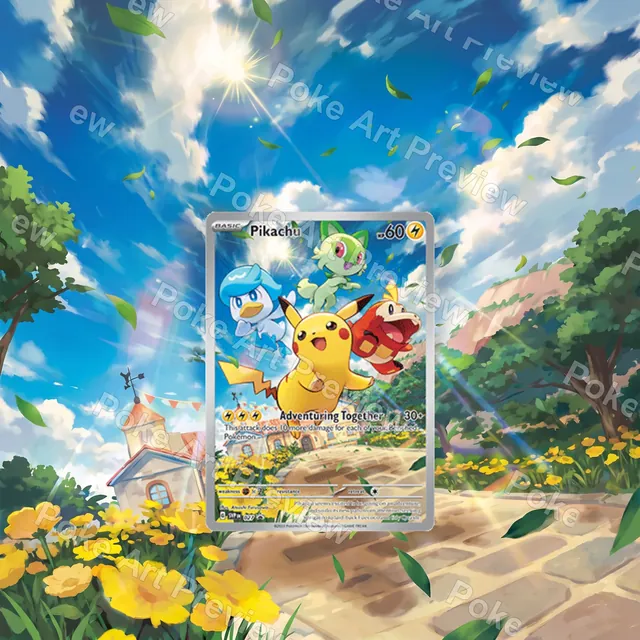 Pikachu SVP 027 Adventuring Together promo Pokemon TCG extension art collector display