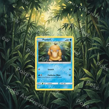 Psyduck 40/236 Cosmic Eclipse Pokemon TCG extension art collector display view 1