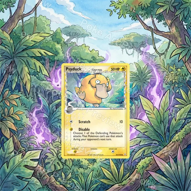 Psyduck Delta Species 81/110 EX Holon Phantoms set 2 Pokemon TCG extension art collector display