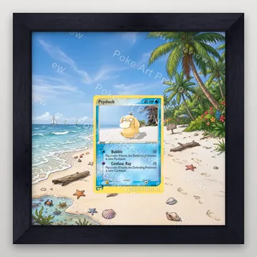Psyduck 66/112 EX FireRed LeafGreen Pokemon TCG extension art collector display view 4