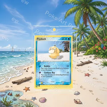 Psyduck 66/112 EX FireRed LeafGreen Pokemon TCG extension art collector display view 6
