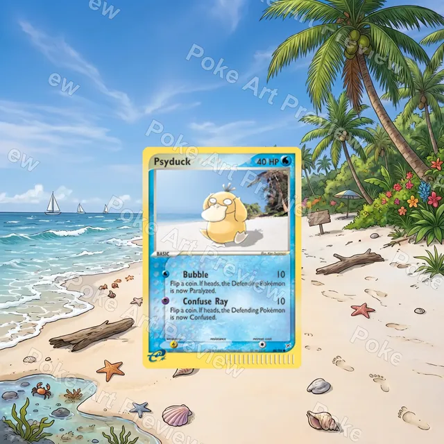Psyduck 66/112 EX FireRed LeafGreen Pokemon TCG extension art collector display