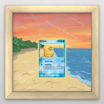 Psyduck 70/112 EX FireRed LeafGreen beach Pokemon TCG extension art collector display view 3