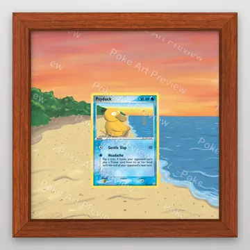 Psyduck 70/112 EX FireRed LeafGreen beach Pokemon TCG extension art collector display view 2
