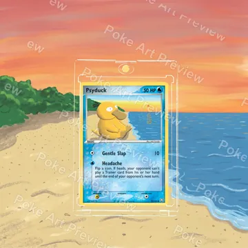 Psyduck 70/112 EX FireRed LeafGreen beach Pokemon TCG extension art collector display view 7