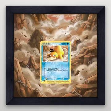Psyduck 73/100 EX Sandstorm Pokemon TCG extension art collector display view 4
