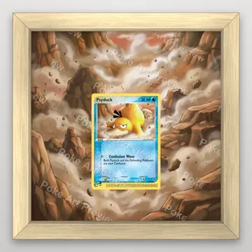 Psyduck 73/100 EX Sandstorm Pokemon TCG extension art collector display view 3