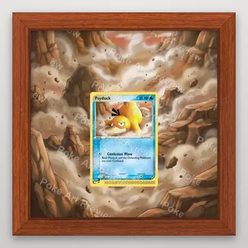 Psyduck 73/100 EX Sandstorm Pokemon TCG extension art collector display view 2