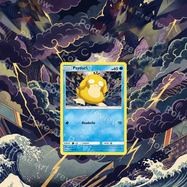 Psyduck 11/68 Hidden Fates Pokemon TCG extension art collector display