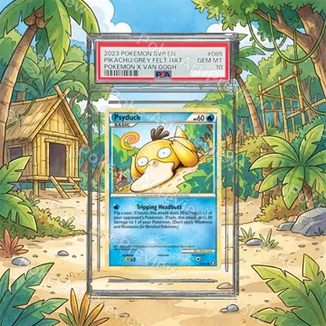Psyduck 74/102 HS Triumphant Pokemon TCG extension art collector display view 6