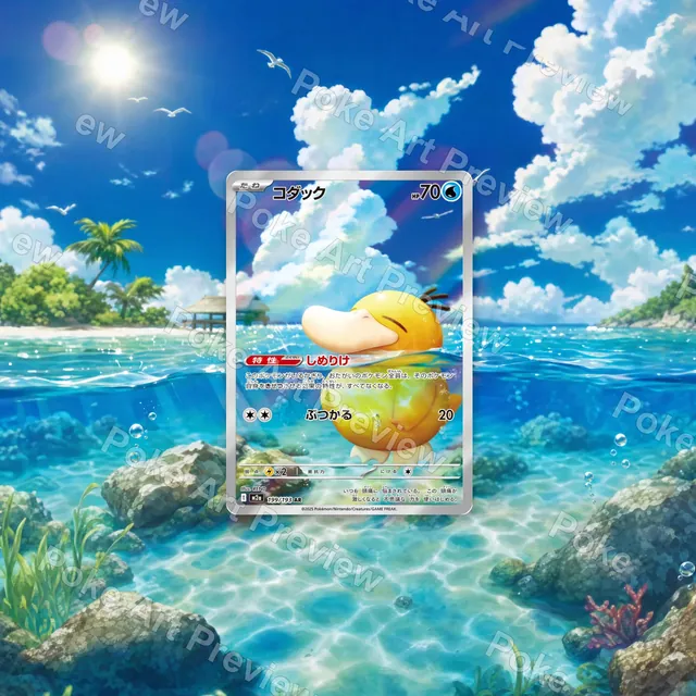 Psyduck Koduck 199/193 MEGA Dream ex Art Rare Pokemon TCG extension art collector display