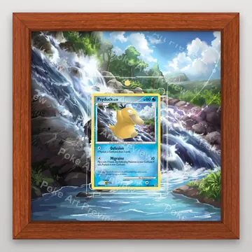 Psyduck 100/132 Secret Wonders Pokemon TCG extension art collector display view 2