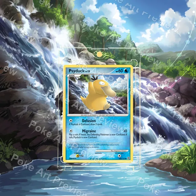 Psyduck 100/132 Secret Wonders Pokemon TCG extension art collector display