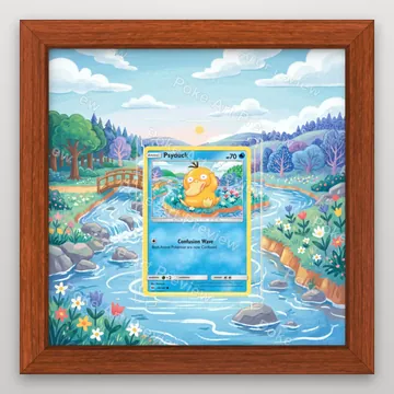 Psyduck 28/149 Sun and Moon Pokemon TCG extension art collector display view 2