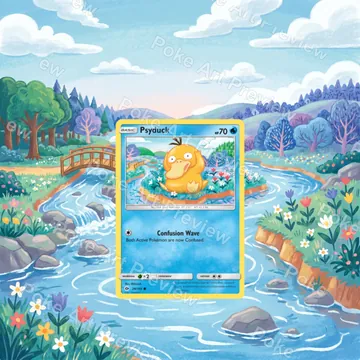 Psyduck 28/149 Sun and Moon Pokemon TCG extension art collector display view 6