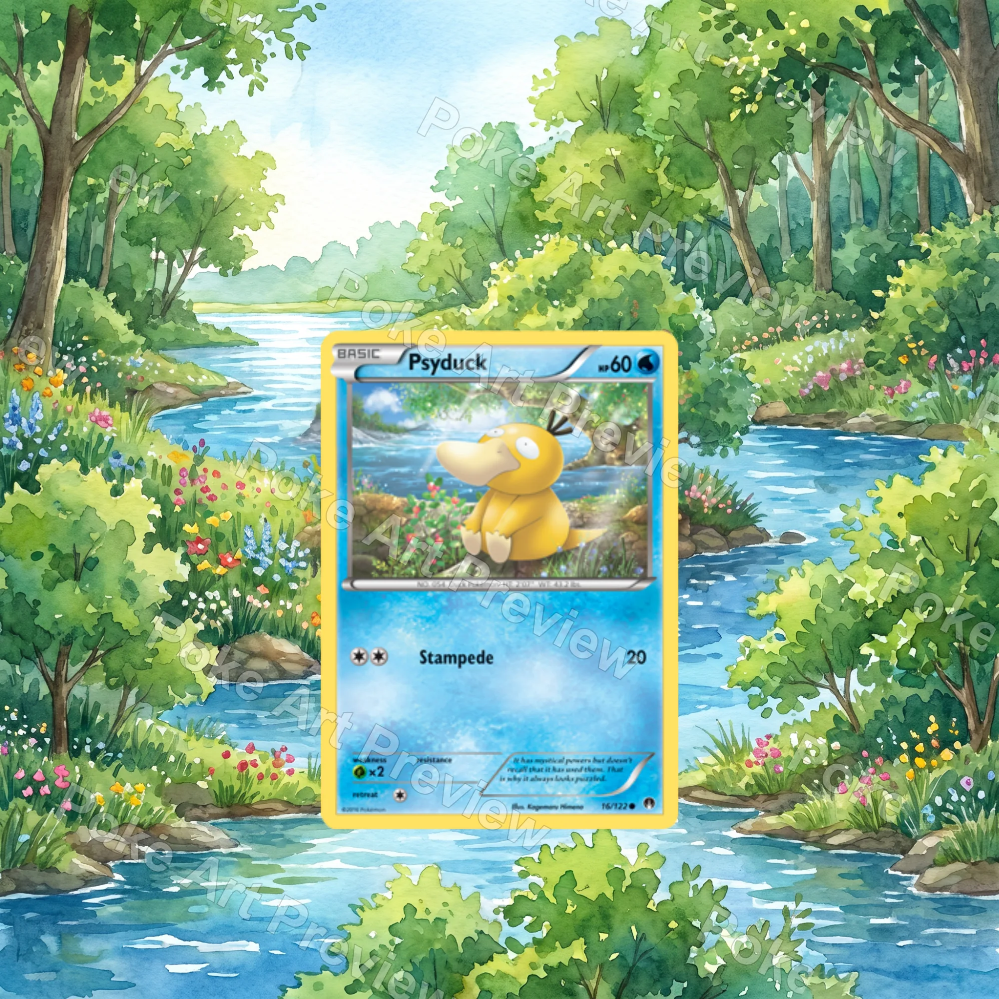 Psyduck 16/122 XY BREAKpoint Pokemon TCG extension art collector display