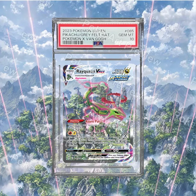 Rayquaza VMAX 218/203 PSA Evolving Skies Pokemon TCG extension art collector display