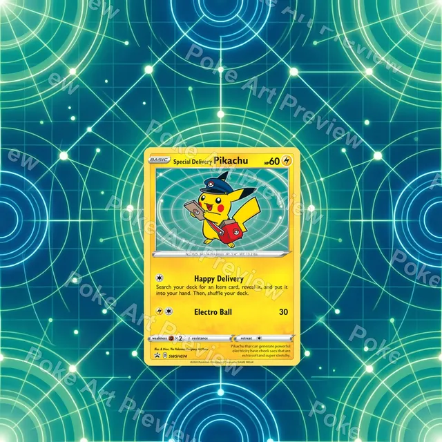 Special Delivery Pikachu SWSH074 SWSH Black Star Promos Pokemon TCG extension art collector display