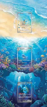 Squirtle, Wartortle and Blastoise ex Scarlet & Violet 151 Pokemon TCG extension art collector display view 1